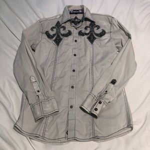 Affliction Gray Button Up Shirt